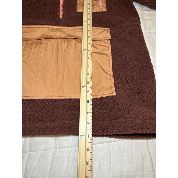 AERIE Oversized Sherpa Colorblock Pockets 1/2 Zip Pullover Sweater XS NWT - Picture 8 of 9